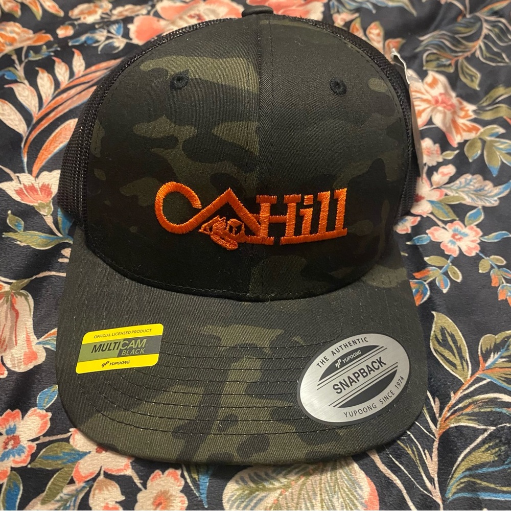 Sport-Tek Camo Black Mesh Snapback Hat
